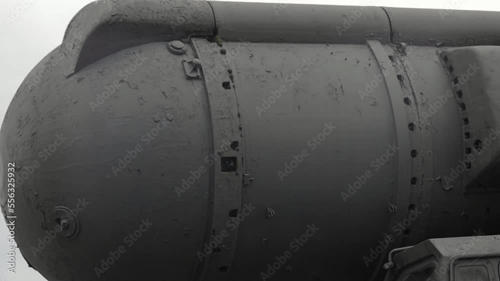 Soviet ballistic missile launch system Pioneer. Installation for launching intercontinental missiles. Medium-range missile RSD-10. Mobile launcher of the SS-20 strategic missile system, Saber.