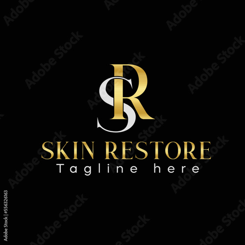 SR skin restore logo design