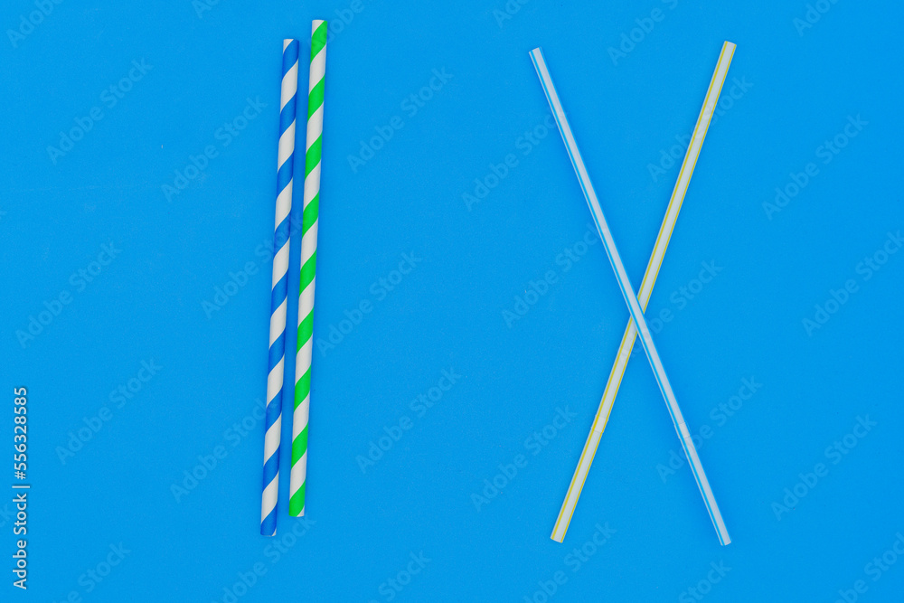 Plastic straw. Plastic pollution is harmful to marine life