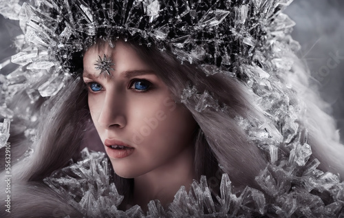 Winter Goddess. Ai generative, fictional character