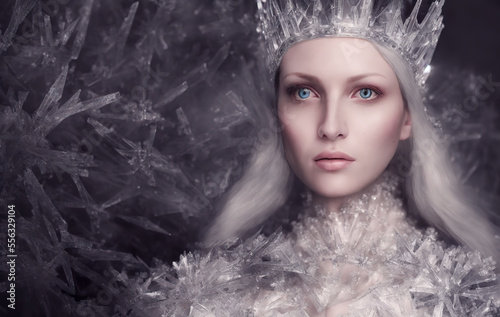 Winter Goddess. Ai generative, fictional character