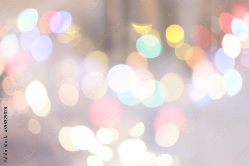 Soft focus smoke Abstract city light blur blinking. Light and shadow pastel color horizontal background.
