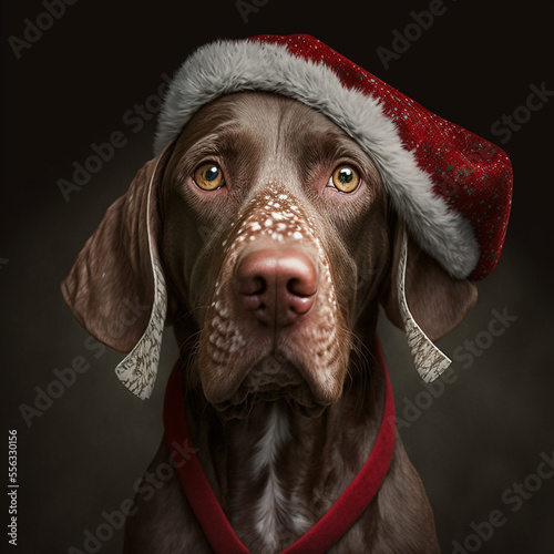 Arieg shorthaired pointer in Christmas Outfit