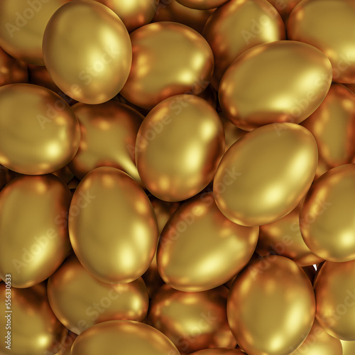 Golden Eggs 3D render.