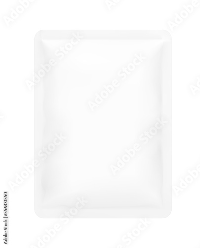 Sachet bag mockup. Vector illustration isolated on white background. Front view. Can be use for template your design, presentation, promo, ad. EPS10.	