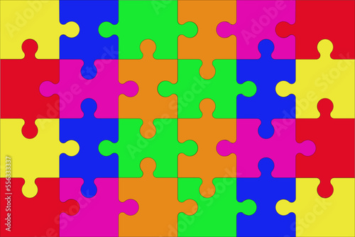 Color puzzle pieces vector isolated
