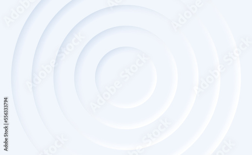 Fototapeta Naklejka Na Ścianę i Meble -  Abstract background neomorphism style. White Concentric Neumorphic Circles