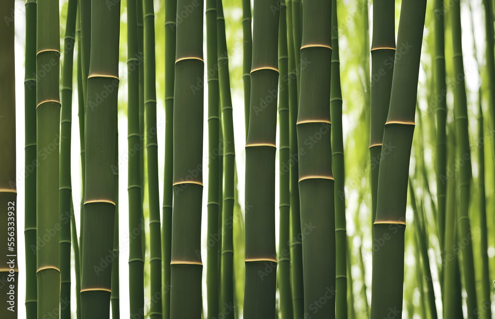 Fototapeta premium Illustration of bamboo forest, generative ai