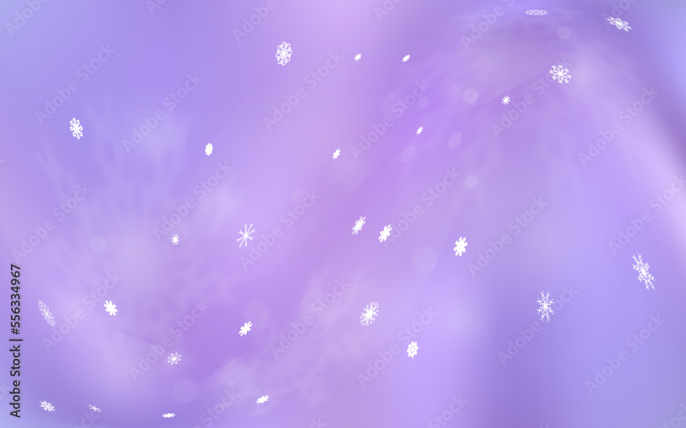 Fototapeta premium Light Purple vector texture with colored snowflakes.