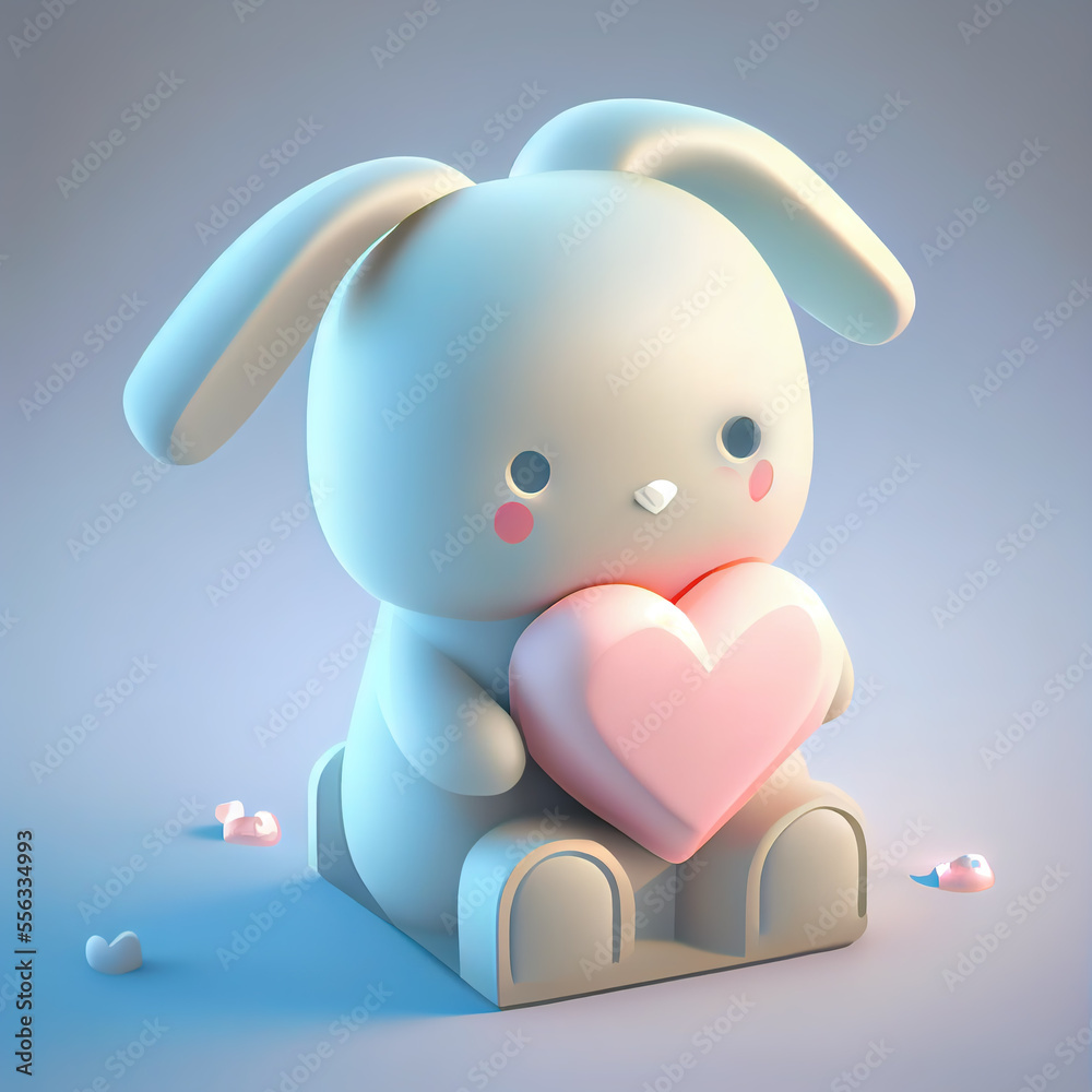 Generative AI:cute character in pastel colors Generative AI:cute character in pastel colors