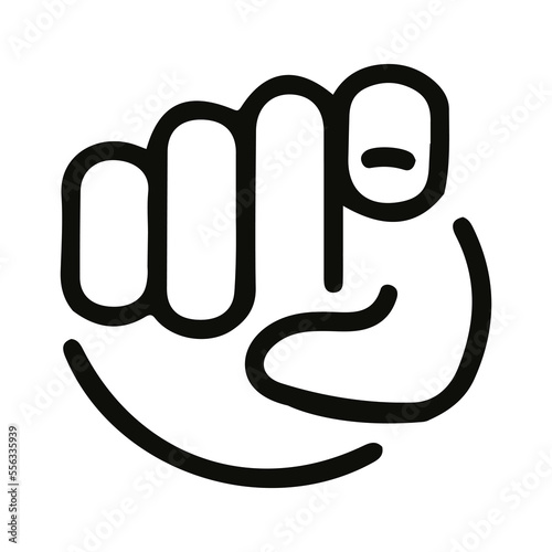 Index Pointing at the Viewer vector icon. Isolated finger to you sign design.