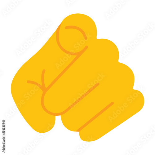 Index Pointing at the Viewer vector icon. Isolated finger to you sign design.