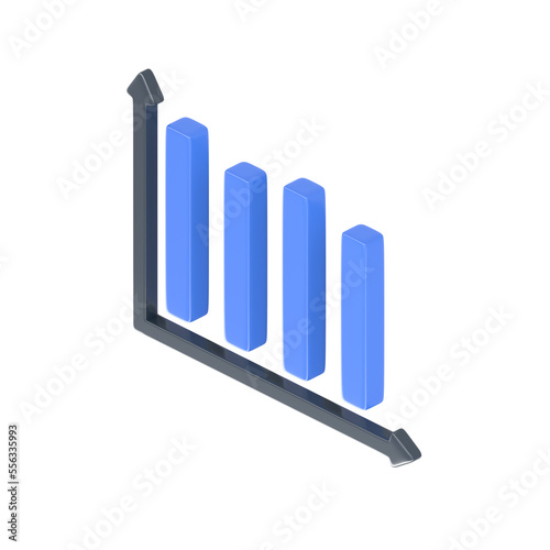 isometric diagram graph growth simple cartoon 3d rendering