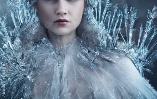 Winter Goddess. Ai generative, fictional character