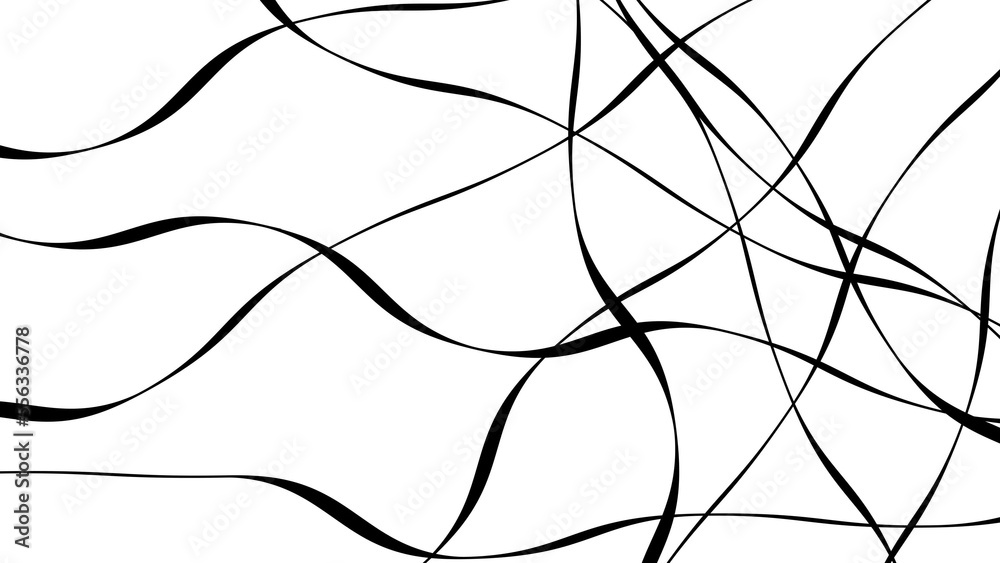Black and white geometric effect curved line abstract shape flowing dynamic element. Black and white geometric effect curved line abstract shape flowing dynamic element.