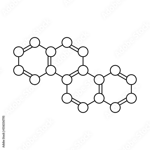 Abstract molecule icon. Symbol of chemistry, science, laboratory, education or biochemistry. Vector illustration
