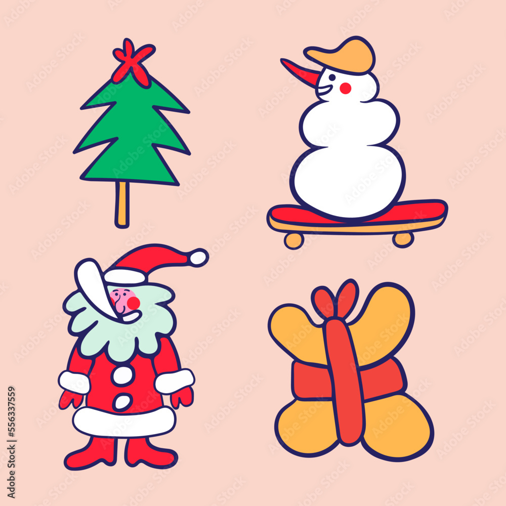 set of decorative elements for new year and christmas set of decorative elements for new year and christmas