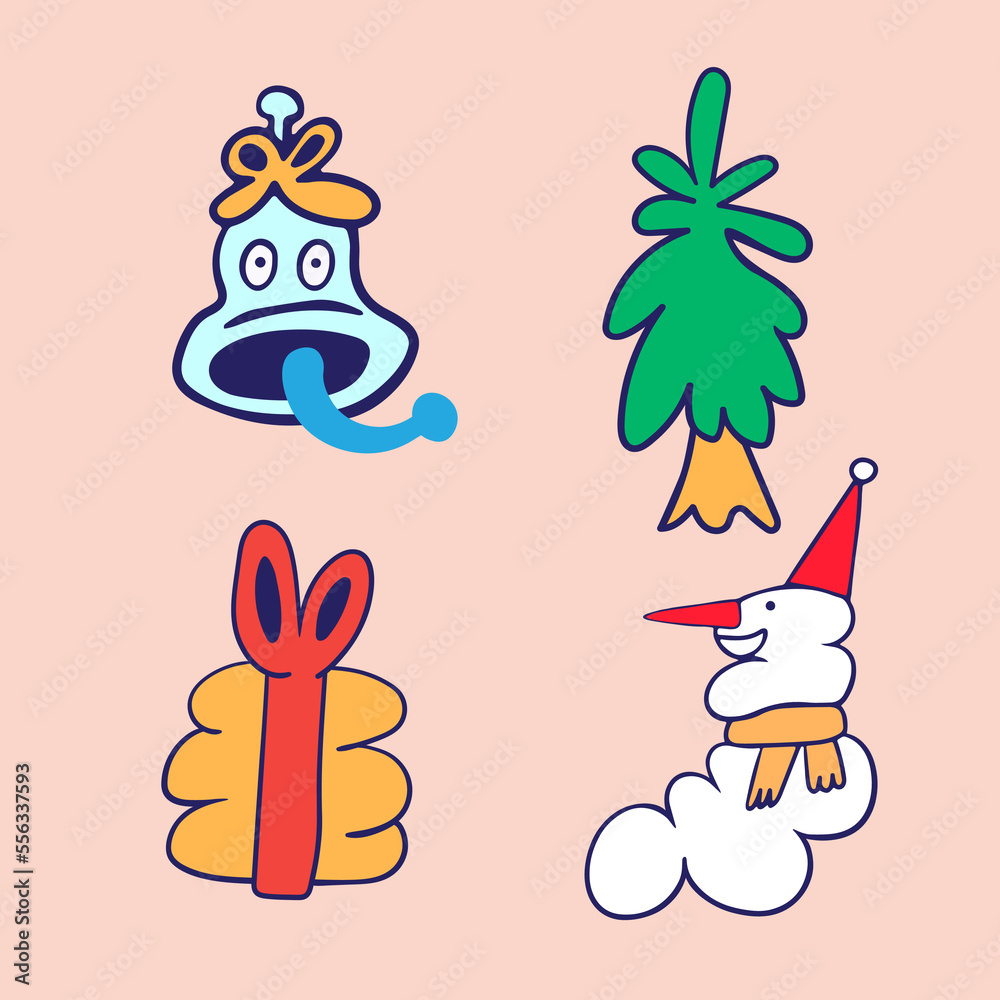 set of decorative elements for new year and christmas set of decorative elements for new year and christmas
