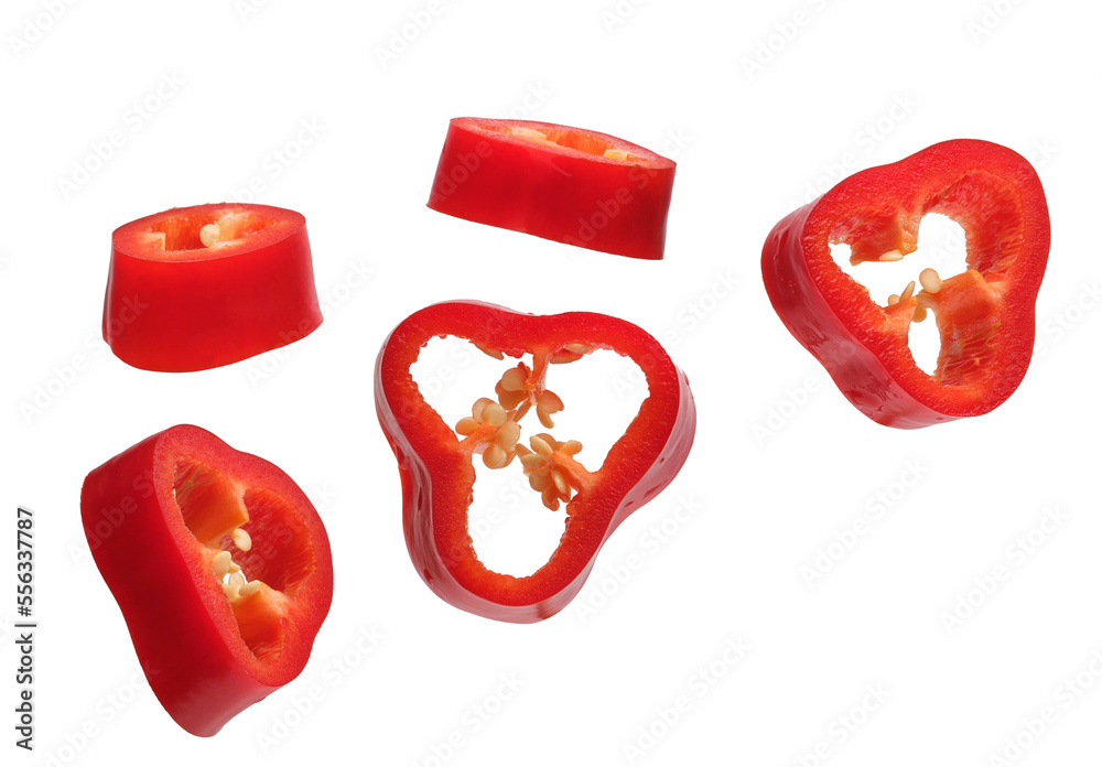 red hot chili pepper isolated on white - obrazy, fototapety, plakaty 