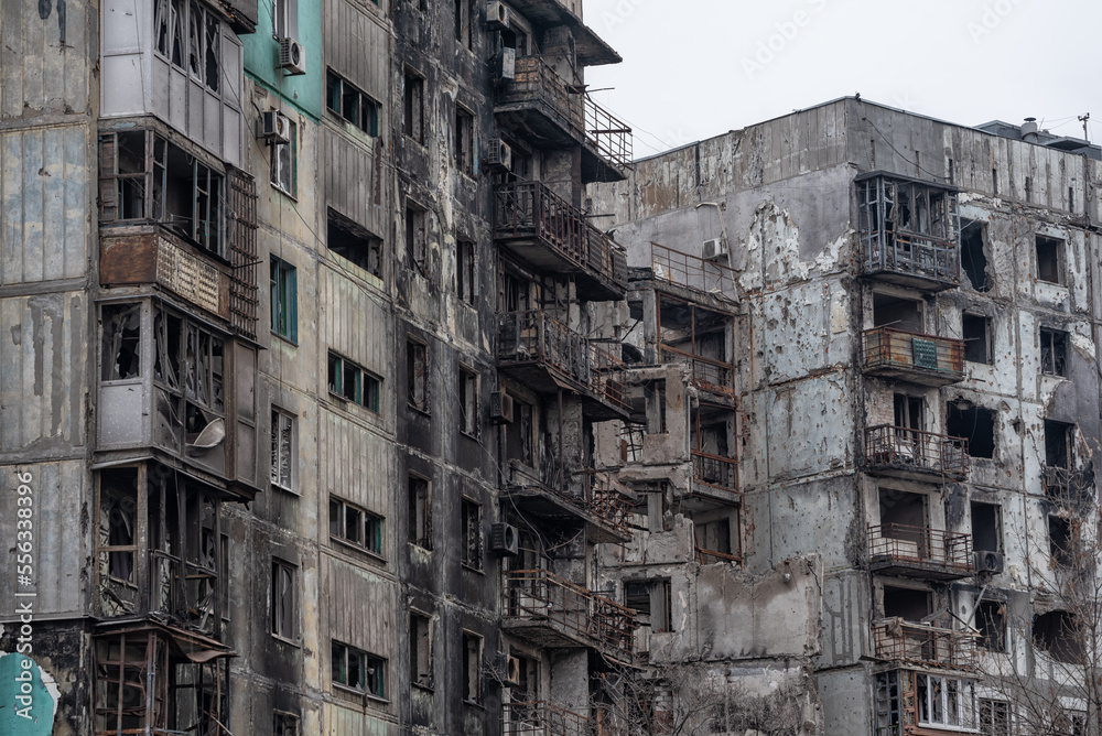 destroyed and burned houses in the city Russia Ukraine war destroyed and burned houses in the city Russia Ukraine war
