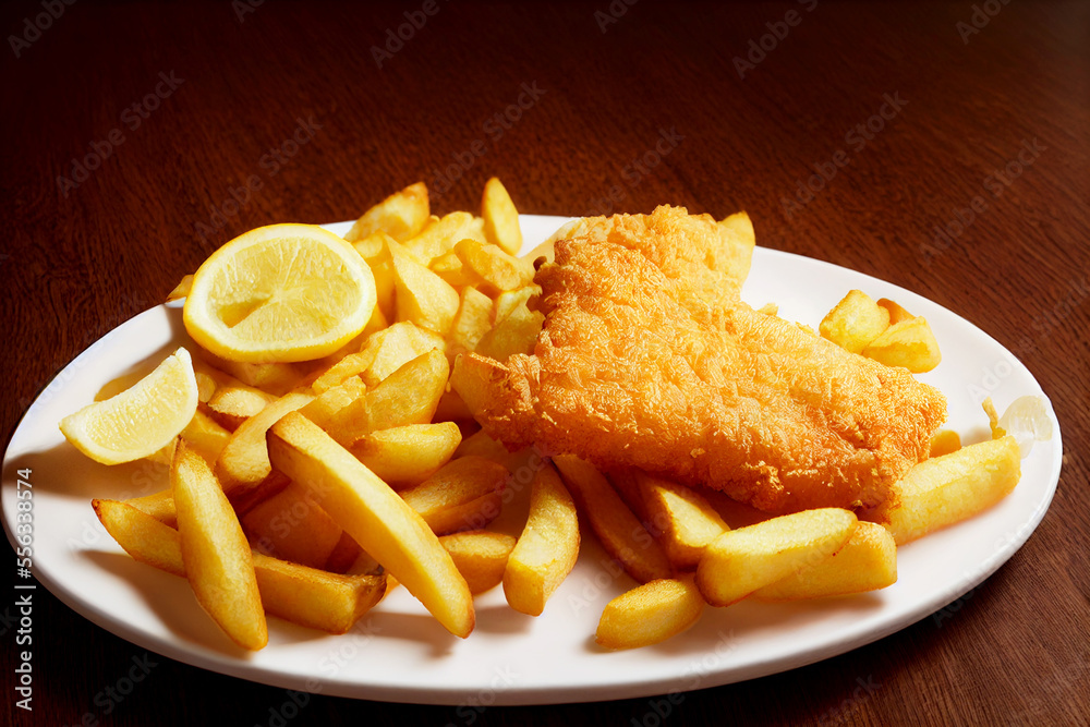 Delicious fish and chips Generative AI Delicious fish and chips Generative AI