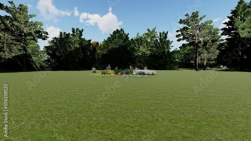 forest and flowers, 3d animation, 2023 animation with a view, 4k video, 2022, 2023