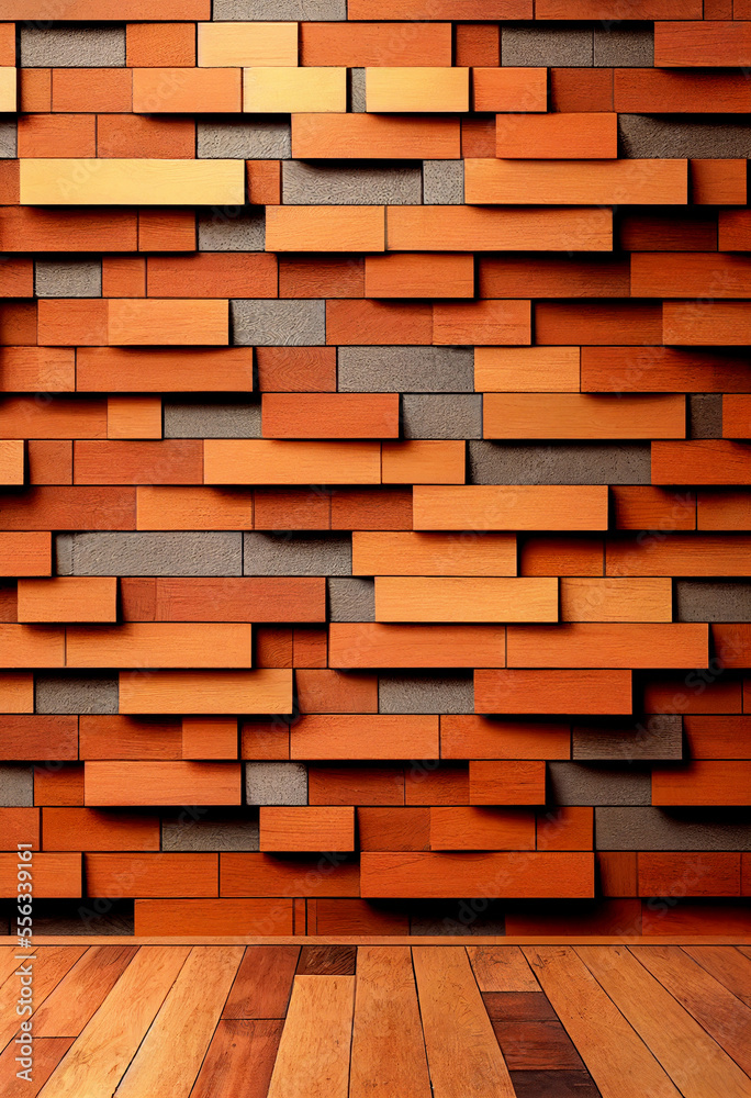 Abstract design brick wall Generative AI Abstract design brick wall Generative AI