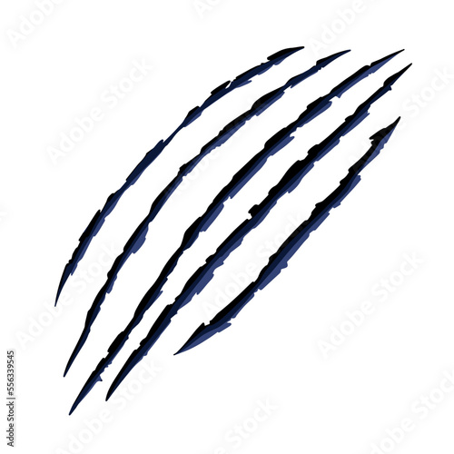 Claws scratches. Black silhouette of wounds and cuts