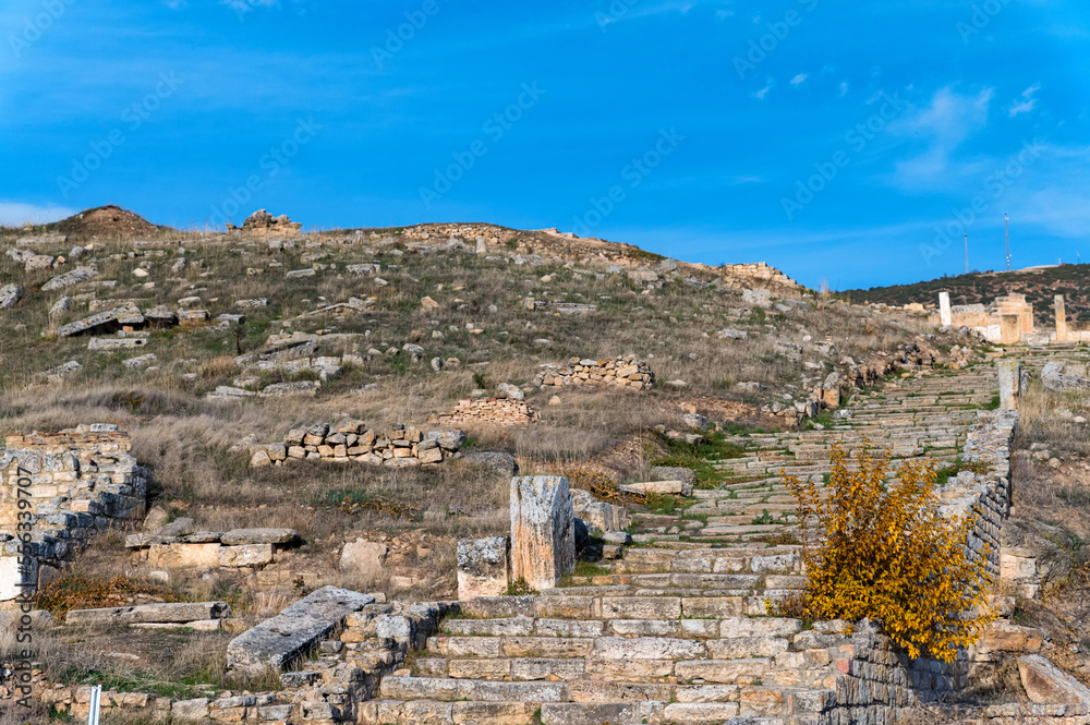 Ruins of the ancient city of Hierapolis in Turkey