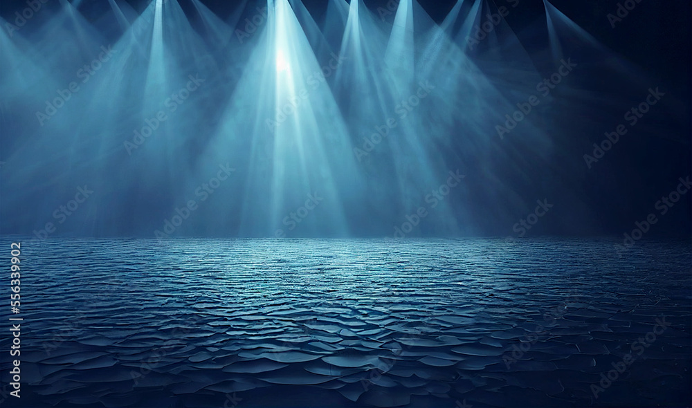 Clear scary ocean with studio lights Generative AI Clear scary ocean with studio lights Generative AI