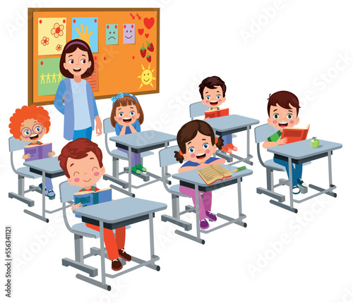 cute students in class at school