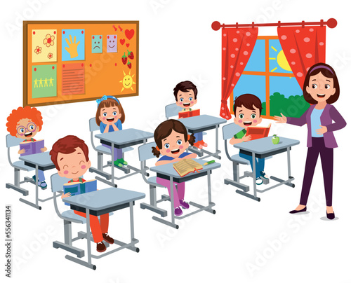 cute students in class at school