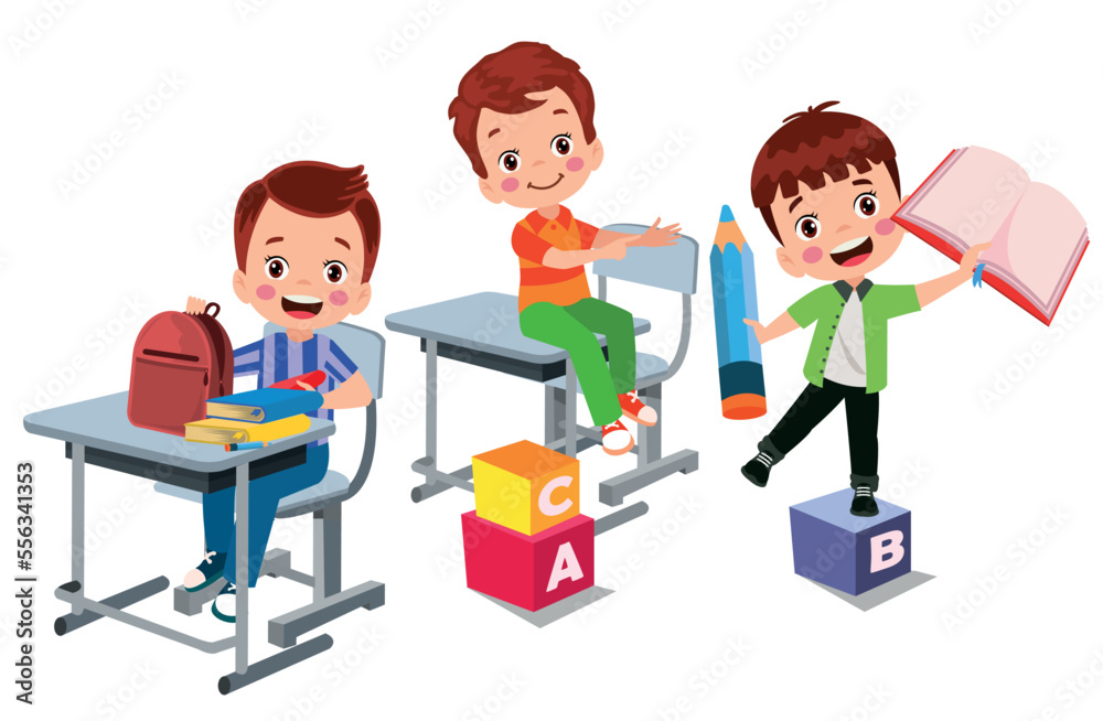 cute students in class at school cute students in class at school