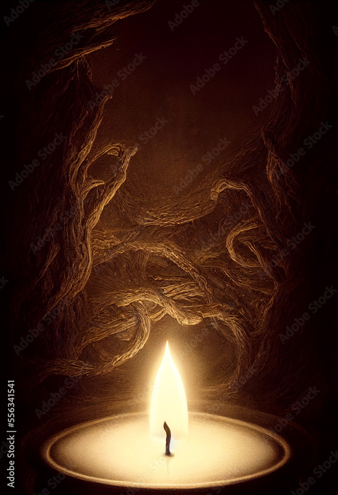 Naklejka premium Mysterious yellow candle Generative AI