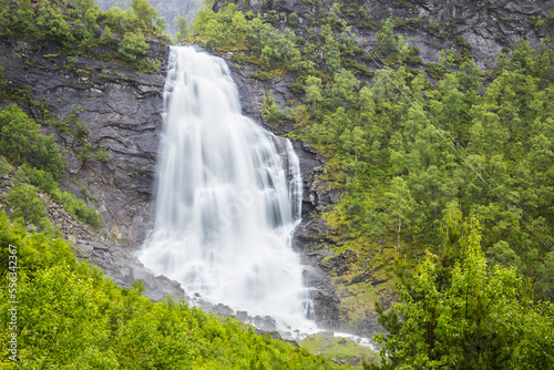 Brattefossen waterfall near Bergen in Norway