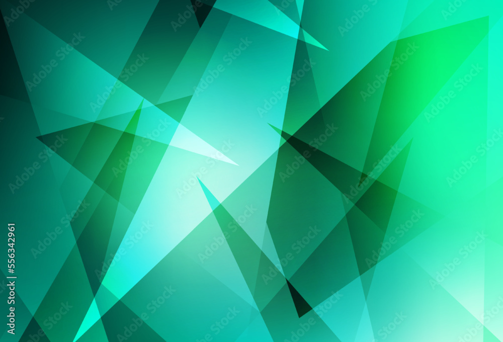 Obraz premium Light Green vector template with crystals, triangles.