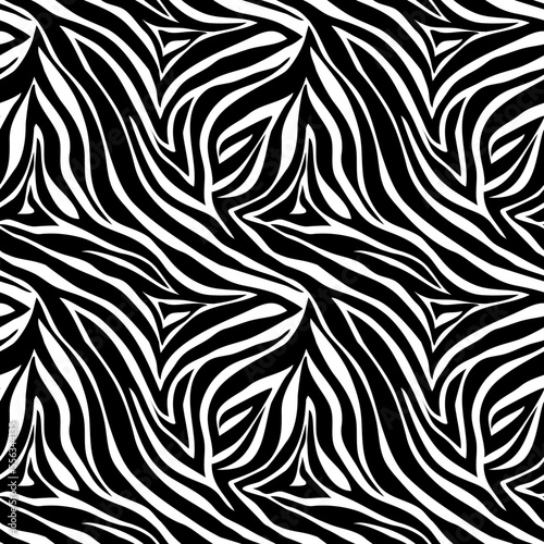 Vector animal print. Zebra ornament. Seamless pattern
