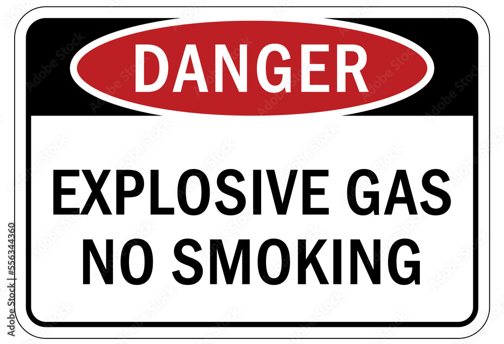 Explosive material warning sign and labels 