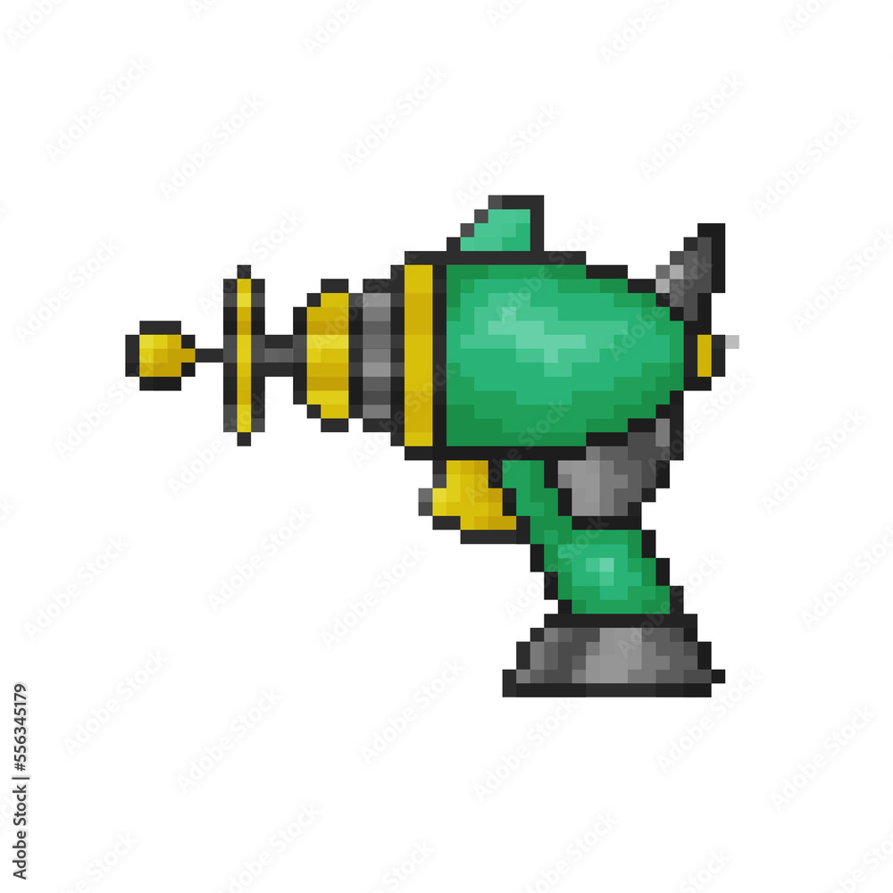 Fototapeta premium Toy weapon pixelart icon concept illustration