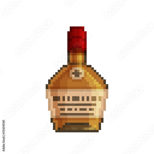 Bottle of liquor pixelart icon illustration