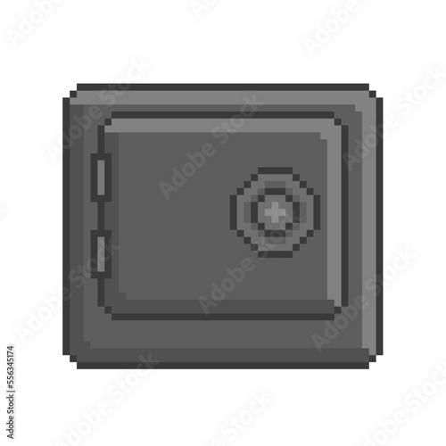 Safe box locked pixelart icon illustration