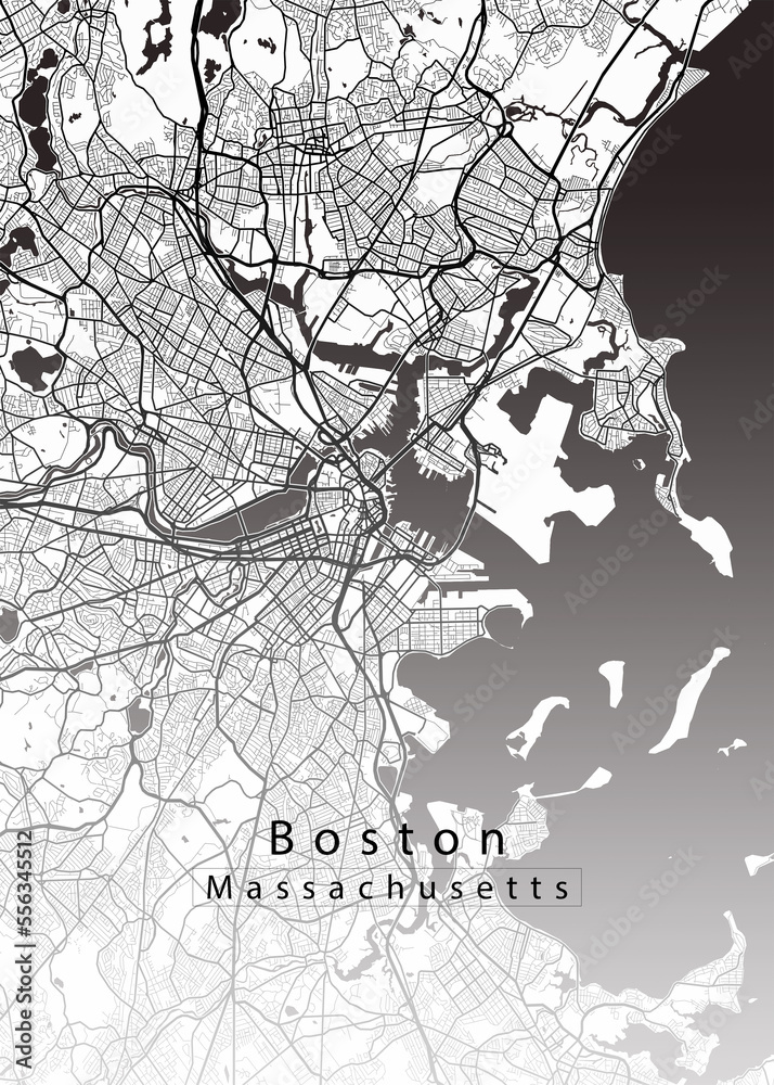 Obraz premium Boston Massachusetts City Map