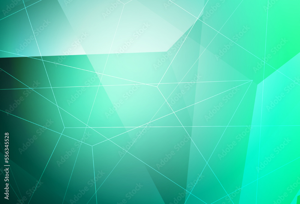 Fototapeta premium Light Green vector background with triangles.