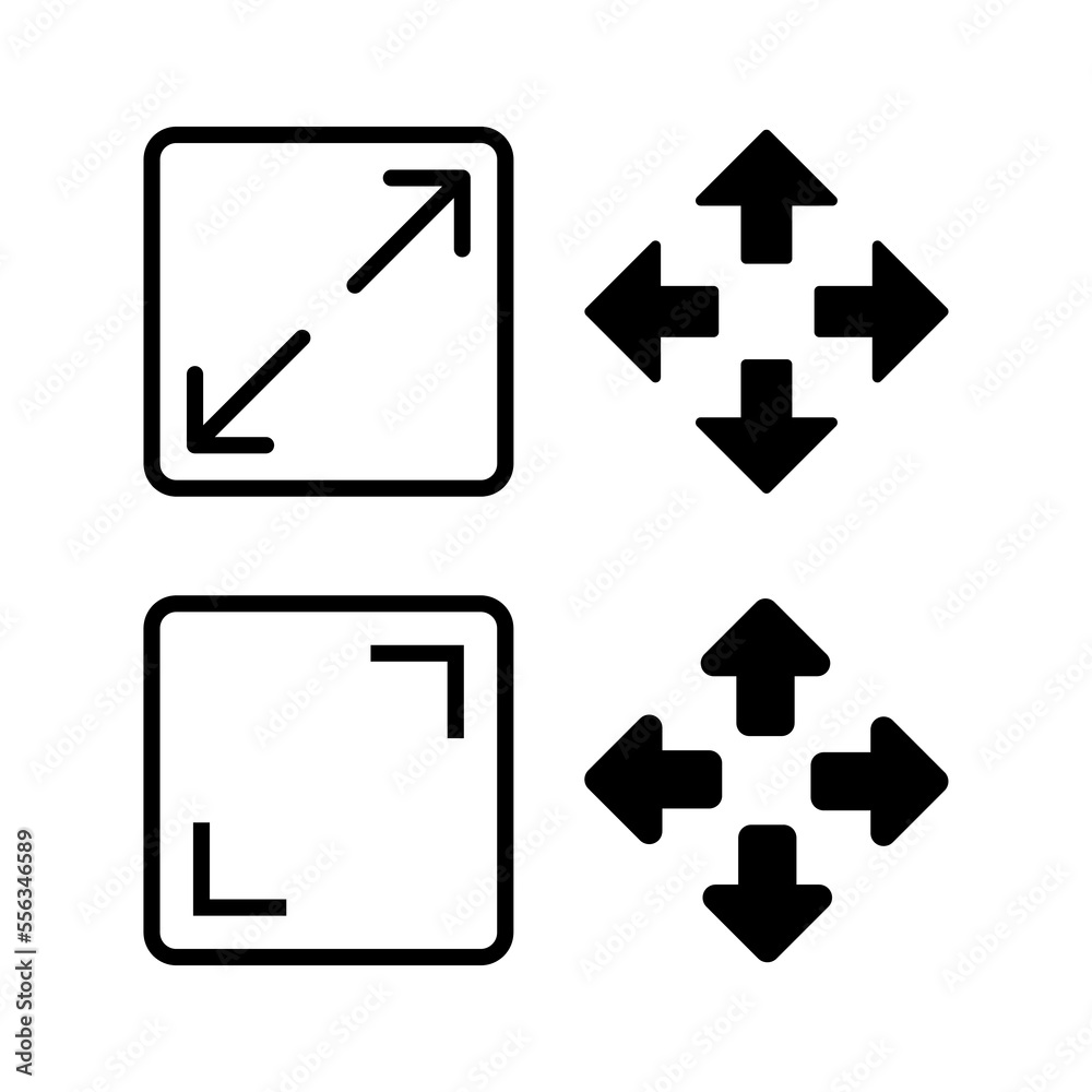 Fullscreen Icon vector for web and mobile app. Expand to full screen sign and symbol. Arrows symbol Fullscreen Icon vector for web and mobile app. Expand to full screen sign and symbol. Arrows symbol