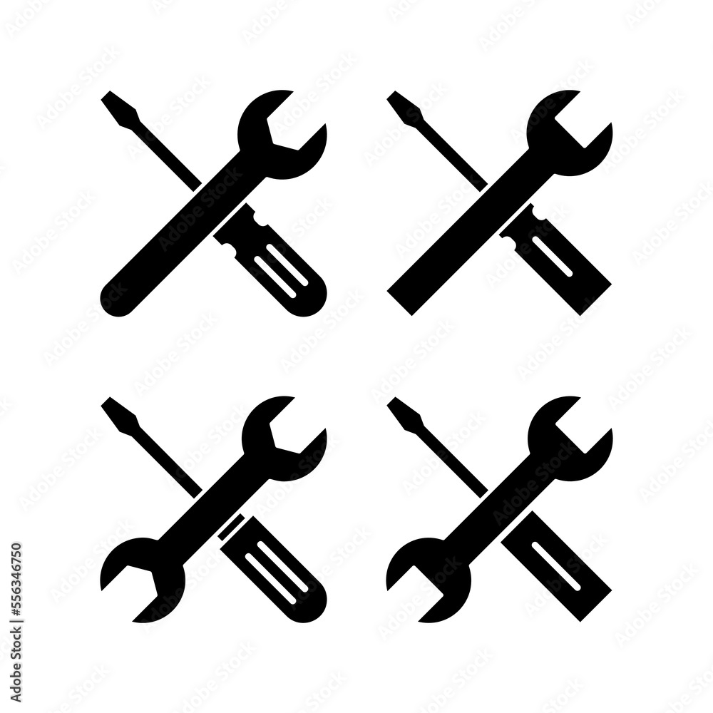 Repair tools icon vector for web and mobile app. tool sign and symbol. setting icon. Wrench and screwdriver. Service Repair tools icon vector for web and mobile app. tool sign and symbol. setting icon. Wrench and screwdriver. Service