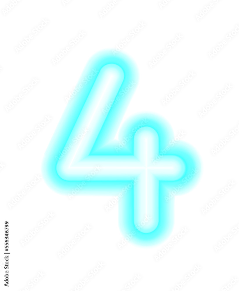 The neon number 4. Four. Simply of glowing fluorescent object, lamp. Luminescent modern illumination. Png The neon number 4. Four. Simply of glowing fluorescent object, lamp. Luminescent modern illumination. Png