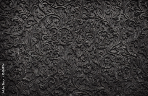 Shady Teak - Dark wooden textures with carving and detailing photo