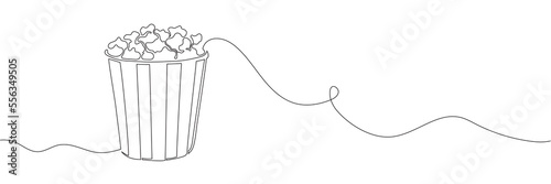 Popcorn in a cup continuous one line drawing
