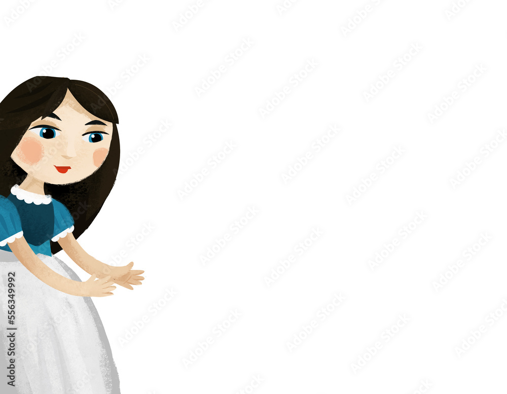 cartoon scene with princess queen illustration cartoon scene with princess queen illustration