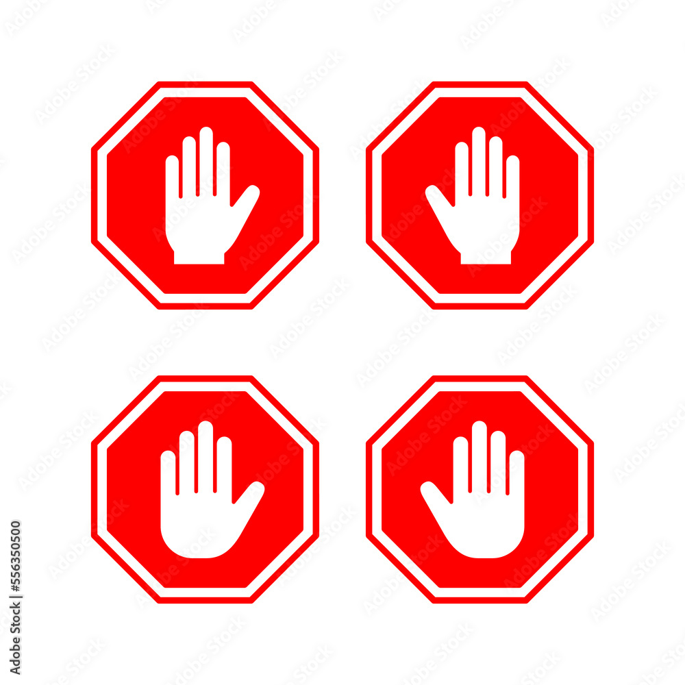 Stop icon vector for web and mobile app. stop road sign. hand stop sign and symbol. Do not enter stop red sign with hand Stop icon vector for web and mobile app. stop road sign. hand stop sign and symbol. Do not enter stop red sign with hand